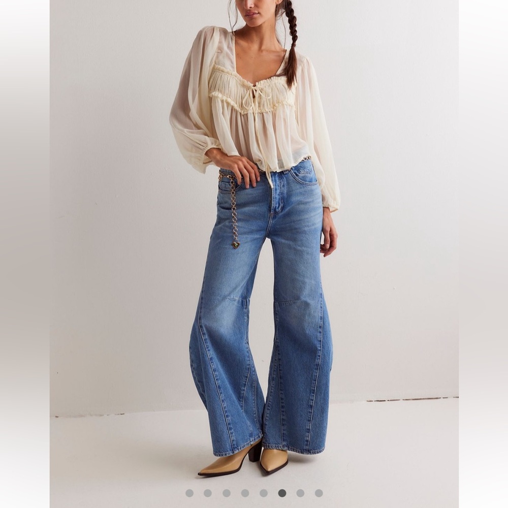 Free People We The Free Eden High Slouchy Flare Wide Leg Jeans - Picture 7 of 11
